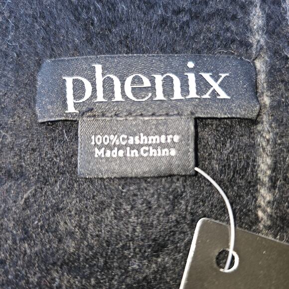 Phenix Cashmere NWT Black & White Plaid Scarf with Fringes Great Christmas Gift - Picture 2 of 4